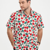 Pink Print Breathable Short-Sleeve Summer Shirt