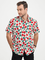 Pink Print Breathable Short-Sleeve Summer Shirt