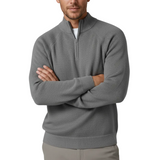 Men's Half-Zip Sweater with Collar – Gray