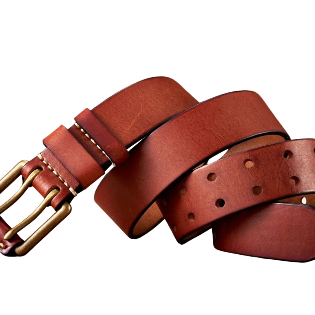 Lancaster Belt – Vintage-Style Double Buckle Brown