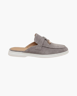 Mediterraneo Men's Suede Mules, Light Grey