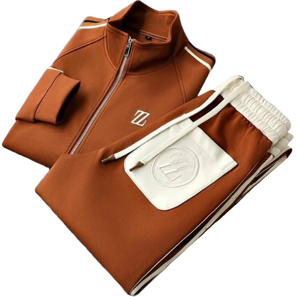Oscar - Striped Tracksuit Brown
