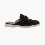 Mediterraneo Men's Suede Mules, Black