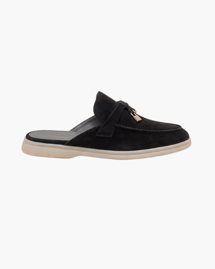 Mediterraneo Men's Suede Mules, Black