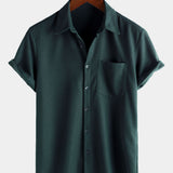 Casual Short-Sleeve Summer Shirt, Quilted Pattern, Perfect for the Beach