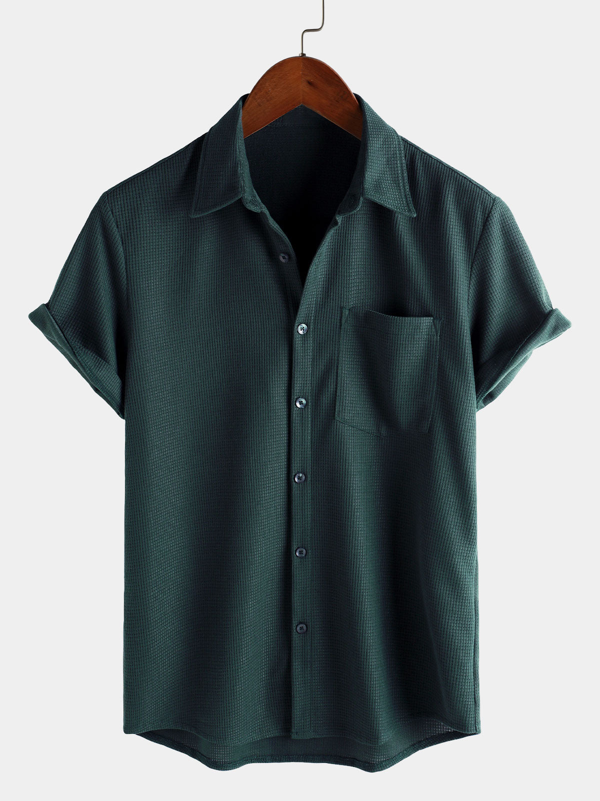 Casual Short-Sleeve Summer Shirt, Quilted Pattern, Perfect for the Beach