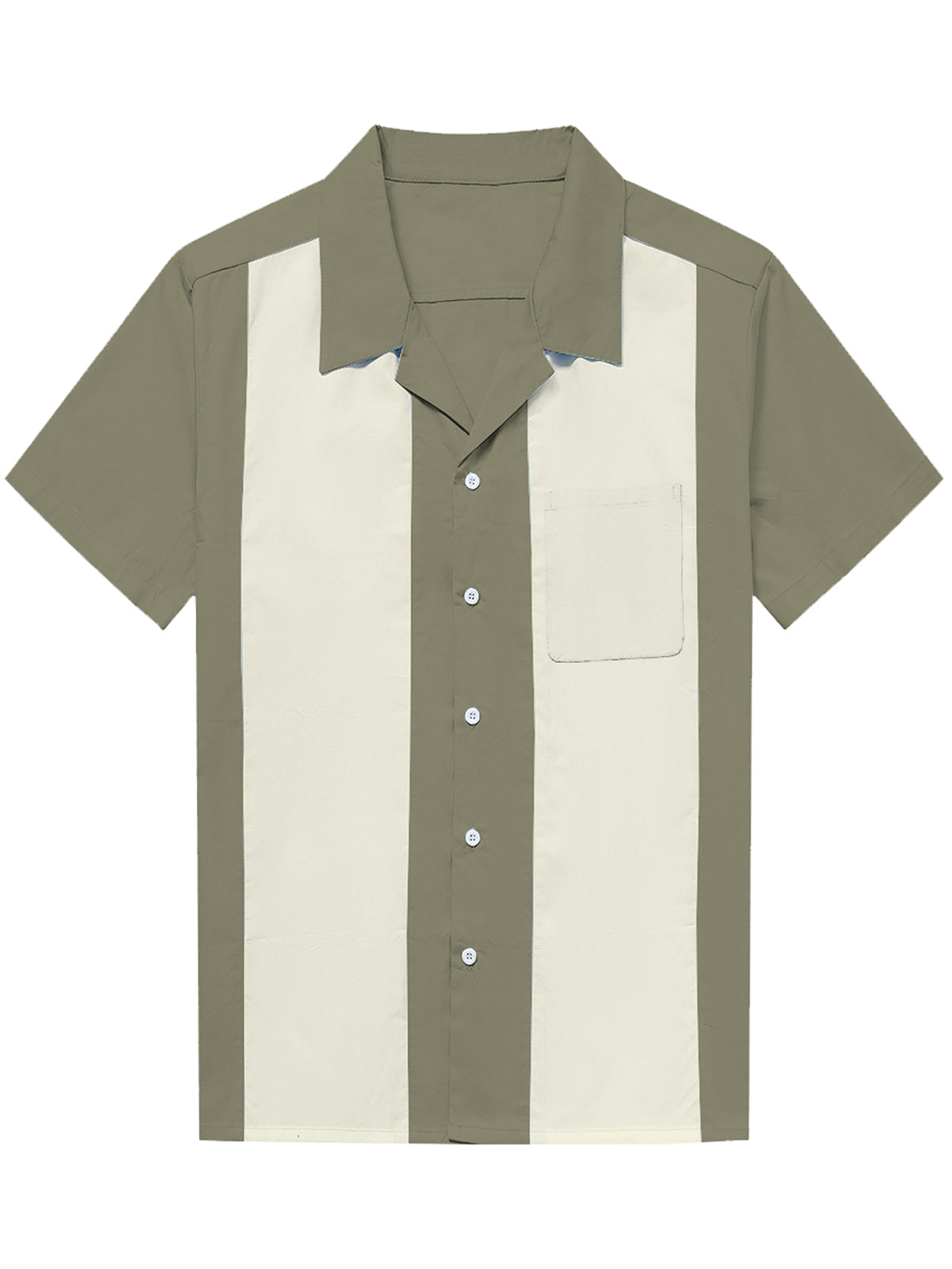 50s Blue Cuban Collar Short Sleeve Shirt