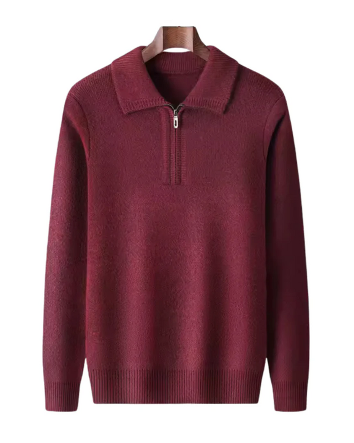 Gstaad Cashmere Sweater with Quarter Zip