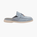 Mediterraneo Men's Suede Mules, Sky Blue