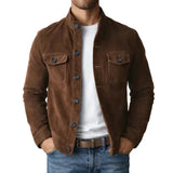 Suede jacket with buttons