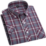 Cotton Checkered Shirt with Short Sleeves