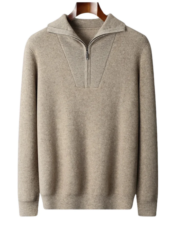 Portofino Cashmere Sweater with Half-Zip