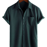 Summer Men's Cotton Short Sleeve Shirt