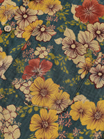 Short Sleeve Breathable Cotton Shirt with Vintage Botanical Print for Men