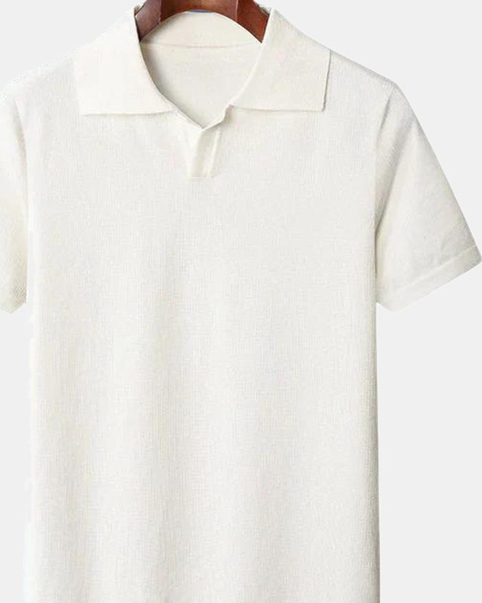 Mateusz Men's Cotton Polo Shirt, Key West in White