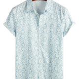 Cotton Casual Shirt with Floral Pattern for Men