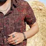 Retro Paisley Print Short-Sleeve Shirt