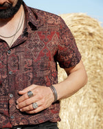 Retro Paisley Print Short-Sleeve Shirt