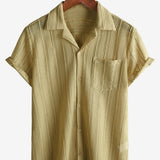 Lace Short-Sleeve Summer Shirt, Casual with Buttons, Perfect for the Beach