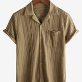 Lace Short-Sleeve Summer Shirt, Casual with Buttons, Perfect for the Beach