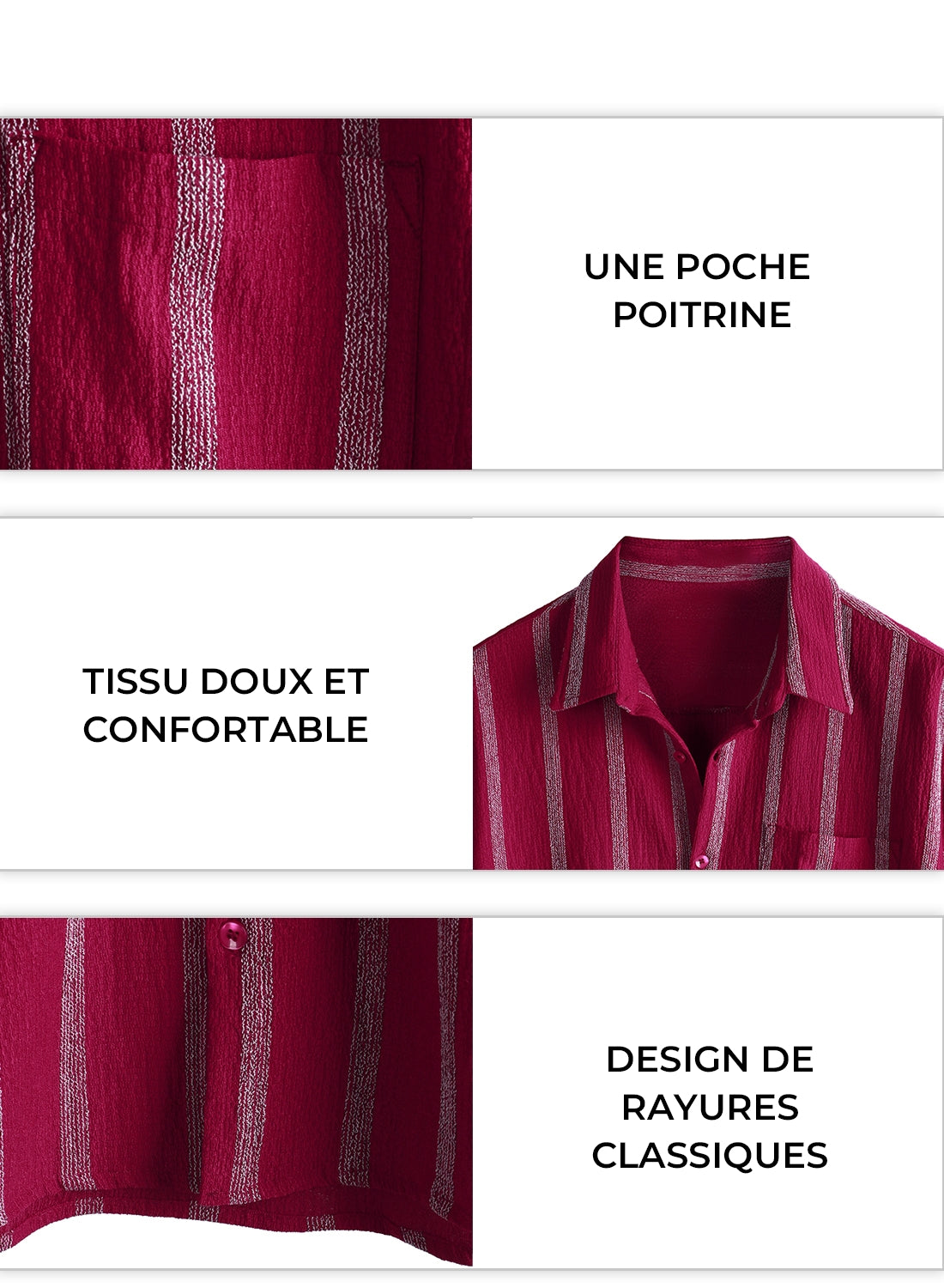 Hawaiian Striped Shirt with Pocket, Short-Sleeve Button Shirt, Perfect for Summer and Beach