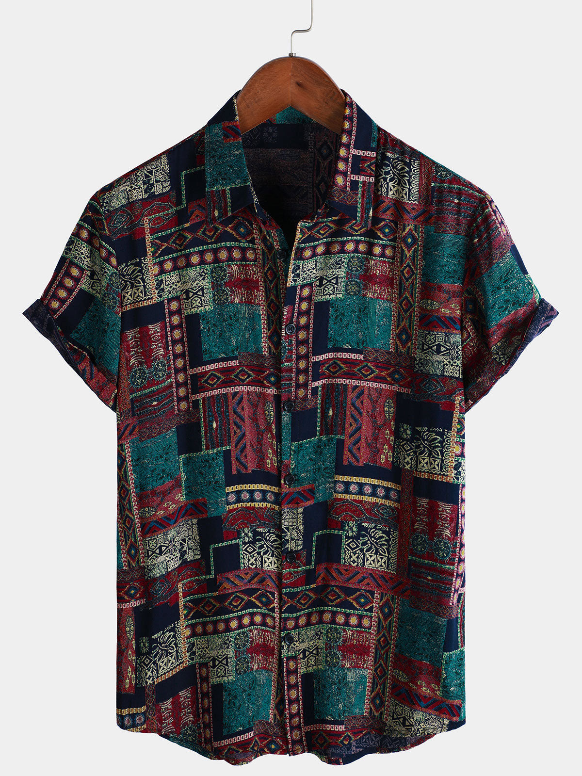 Hawaiian Short-Sleeve Shirt, Retro and Breathable Style, Ethnic Style