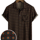 Cotton Summer Casual Vintage Short Sleeve Shirt for Men
