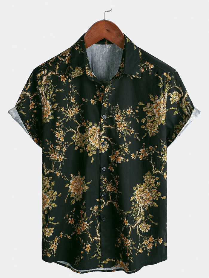 Floral Pattern Short-Sleeve Shirt