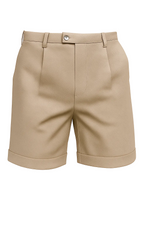 Men's Shorts with Trim and Pockets – Beige and Universal