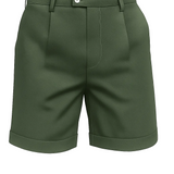 Men's Pleated Shorts with Pockets – Green and Versatile