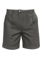 Men's Pleated Shorts with Pockets – Dark Gray and Universal
