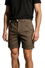 Men's Pleated Shorts with Pockets – Taupe and Universal