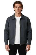 Lightweight Twill Jacket for Men – Dark Gray – Regular Fit