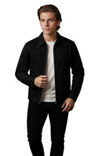 Lightweight Twill Jacket for Men – Black – Regular Fit