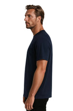 Men's Cotton T-shirt – Breathable, Short Sleeve, Round Neck – Navy