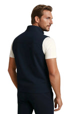 Men's Casual Vest with Stand Collar and Zip