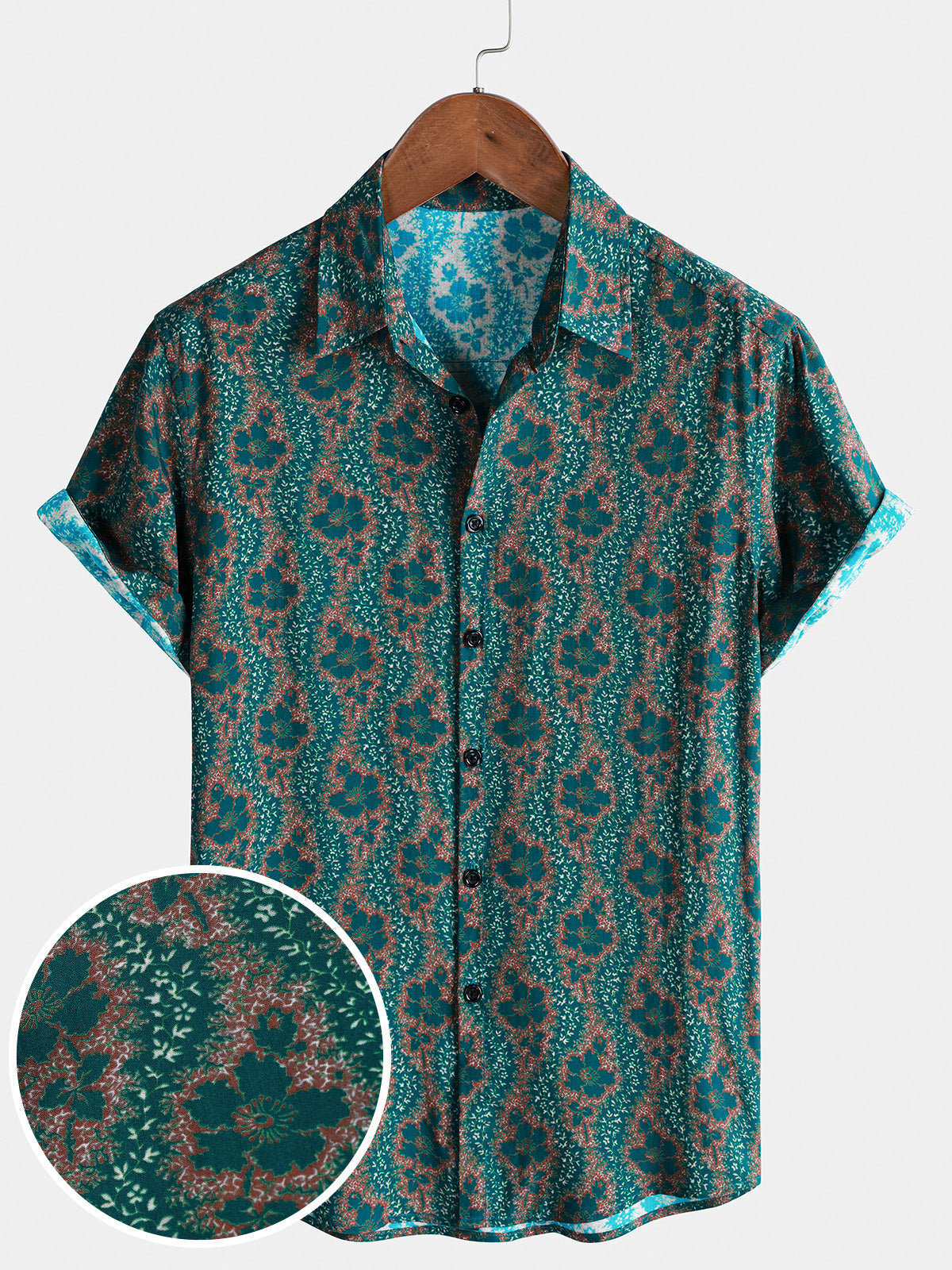 Green Vintage Floral Shirt