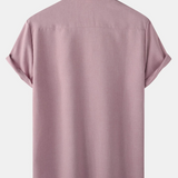Casual Solid Color Breathable Button Short-Sleeve Shirt