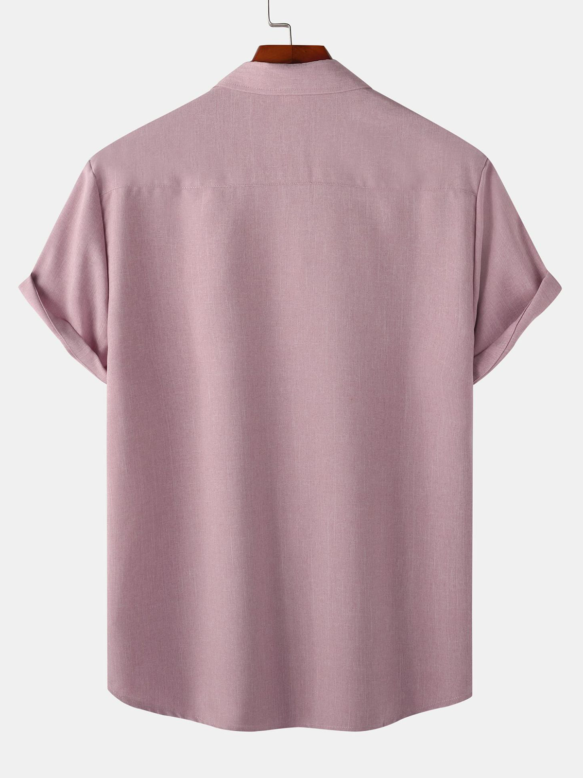 Casual Solid Color Breathable Button Short-Sleeve Shirt