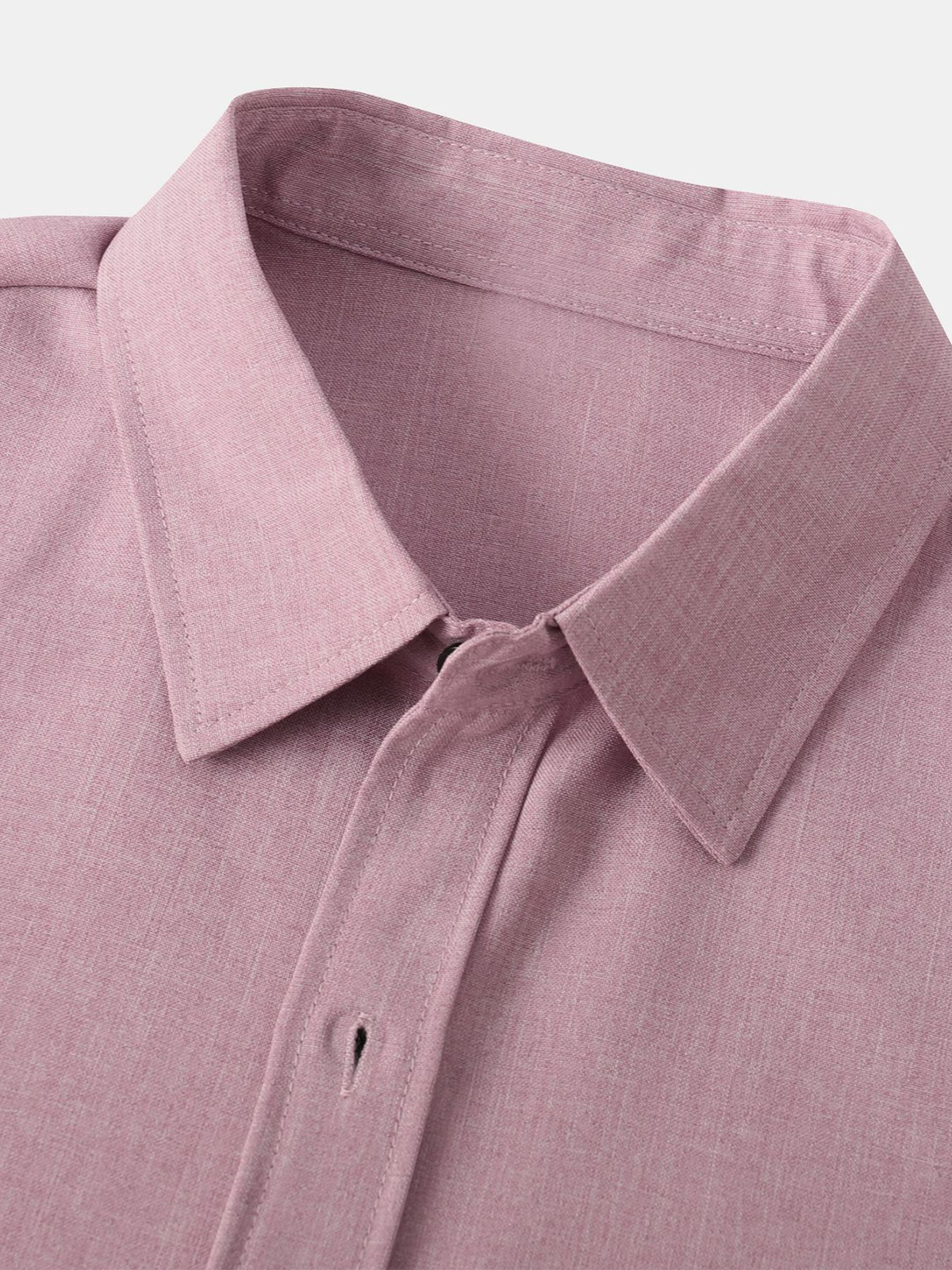 Casual Solid Color Breathable Button Short-Sleeve Shirt