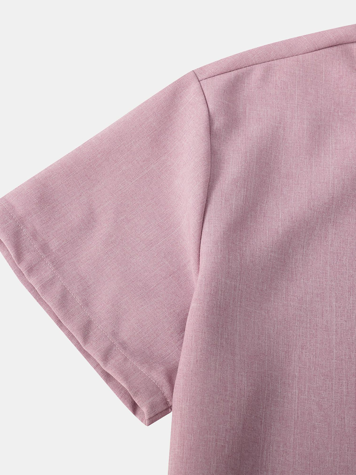 Casual Solid Color Breathable Button Short-Sleeve Shirt