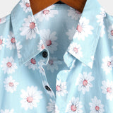 Hawaiian Flower Short Sleeve Shirt with Daisy Print