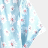 Hawaiian Flower Short Sleeve Shirt with Daisy Print