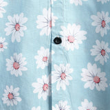 Hawaiian Flower Short Sleeve Shirt with Daisy Print