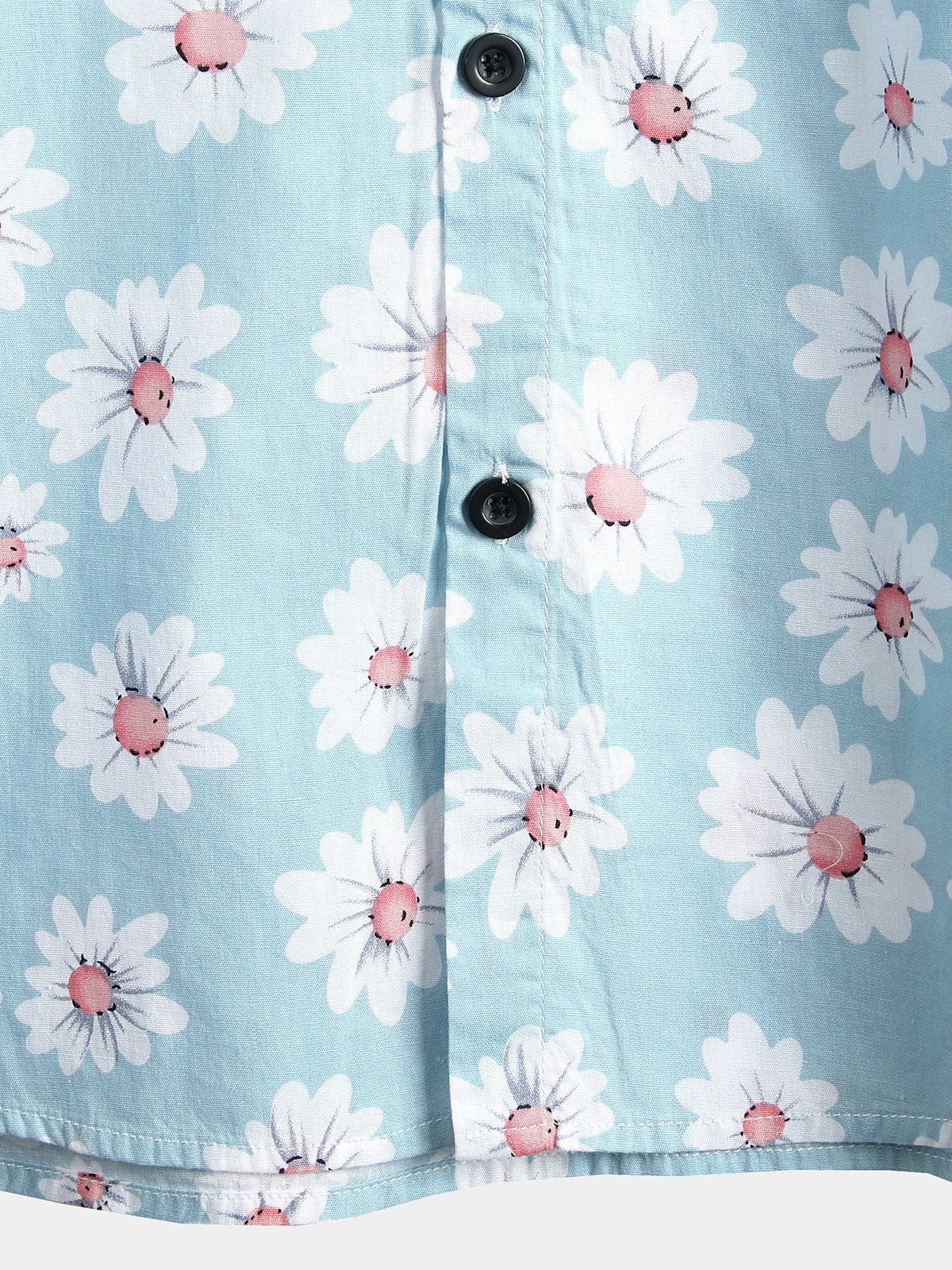 Hawaiian Flower Short Sleeve Shirt with Daisy Print