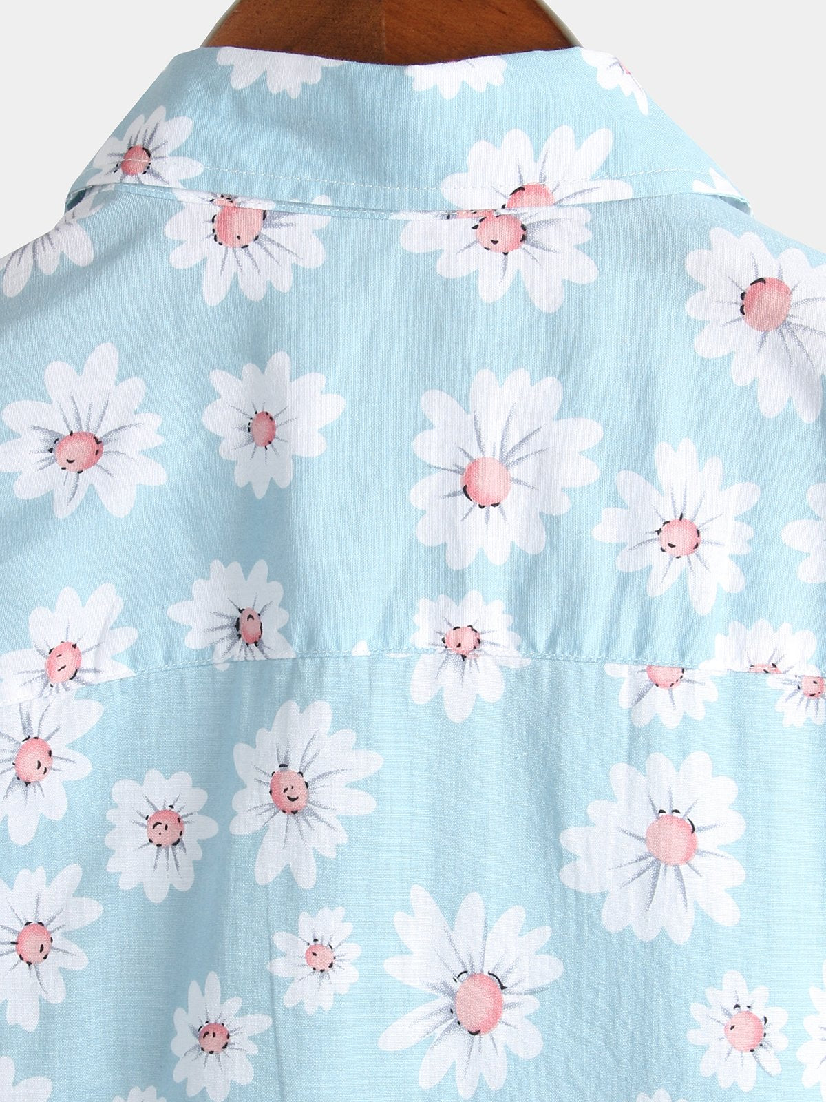 Hawaiian Flower Short Sleeve Shirt with Daisy Print