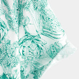 Hawaiian Short-Sleeve Button-Up 100% Green Floral Print Shirts