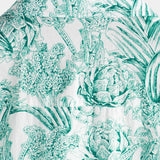Hawaiian Short-Sleeve Button-Up 100% Green Floral Print Shirts