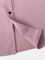 Casual Solid Color Breathable Button Short-Sleeve Shirt