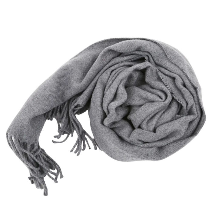 Rive Gauche Cashmere and Merino Wool Scarf for Men - Gray